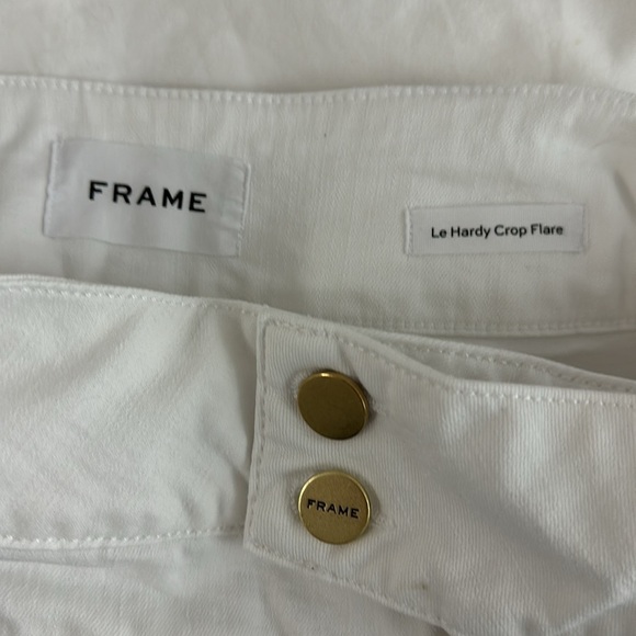 Frame Denim White Le Hardy Crop Flare Jeans 25 - Picture 9 of 10